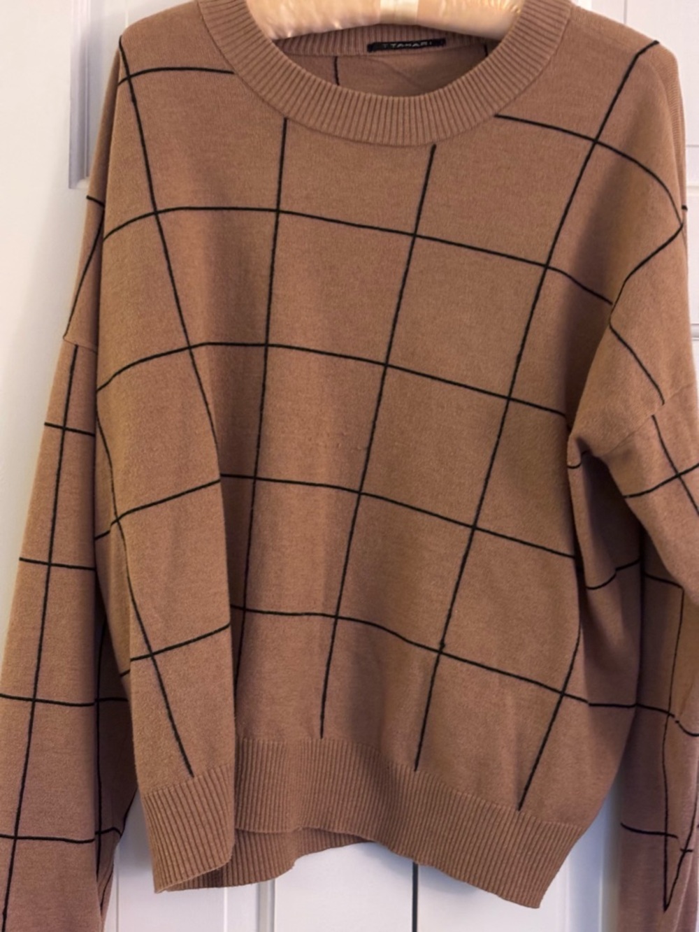T Tahari Camel Crewneck Sweater